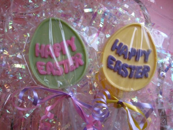 12-Happy Easter Chocolate Lollipops