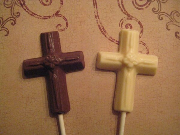 24-Medium Sized Chocolate Cross Lollipops - Image 2