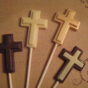 24-Small Chocolate Cross Lollipops