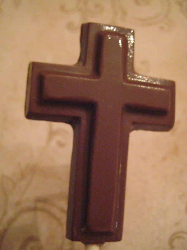24-Small Chocolate Cross Lollipops - Image 3