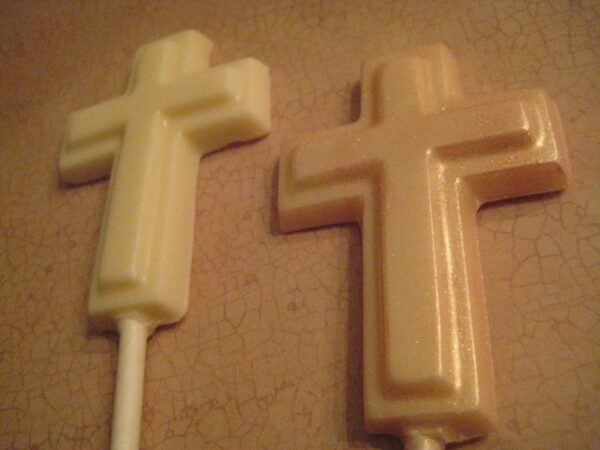 24-Small Chocolate Cross Lollipops - Image 4