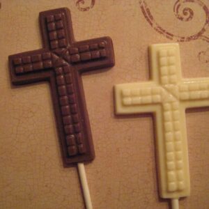 12-Chocolate Cross Lollipops For First Holy Communion/Baptism/Party Favors