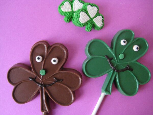 12-Silly Shamrock Chocolate Lollipops - Image 2