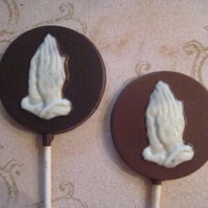 12-Round Praying Hands Lollipop For Christening/Baptism/ Communion/Confirmation/Easter