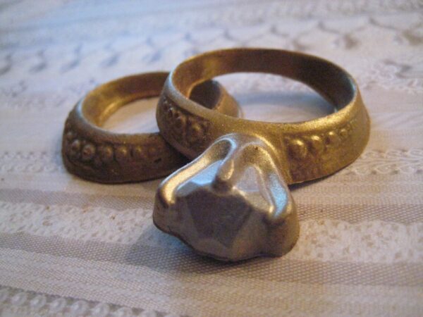 Milk Chocolate Diamond Ring and Band In Favor Box-A 2 Ring Set-12 Favor Boxes Per Order for Wedding/Shower/Engagement