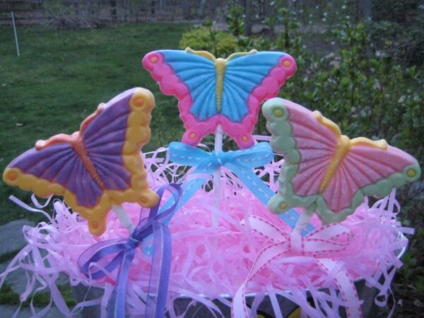 12-Chocolate Butterfly Lollipops For Birthday Party/Shower Favors/Gift