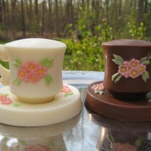 TIME FOR TEA... 6-Magnificent Solid Chocolate Tea Cups And Saucers
