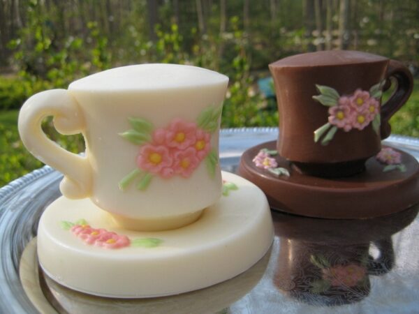 TIME FOR TEA... 6-Magnificent Solid Chocolate Tea Cups And Saucers - Image 2