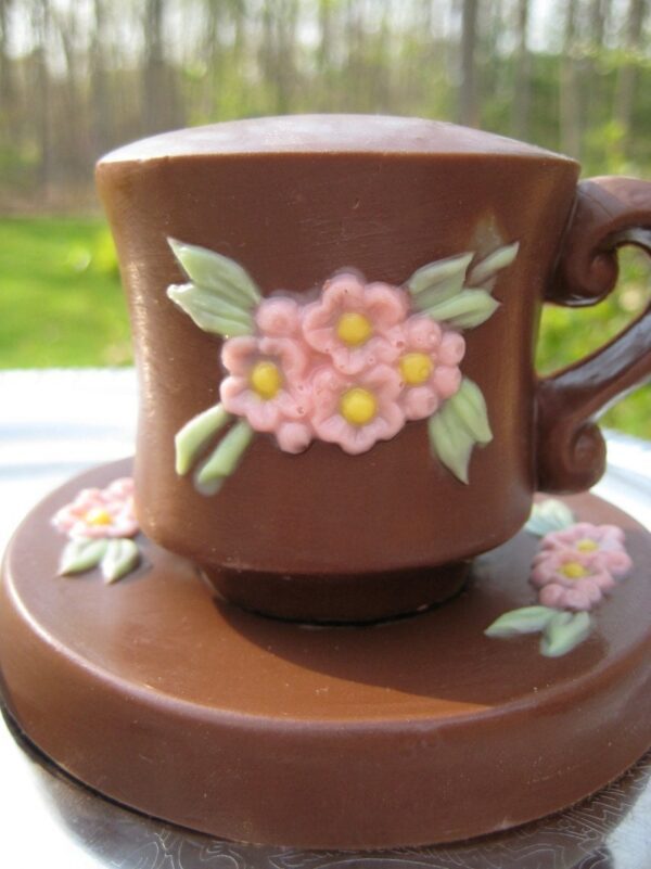 TIME FOR TEA... 6-Magnificent Solid Chocolate Tea Cups And Saucers - Image 4