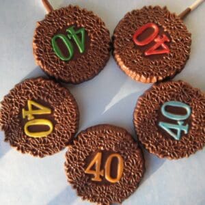 12-40th Birthday Chocolate Lollipop Favors