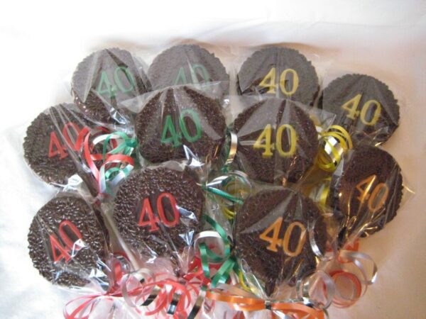 12-40th Birthday Chocolate Lollipop Favors - Image 3