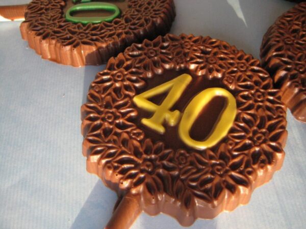12-40th Birthday Chocolate Lollipop Favors - Image 2