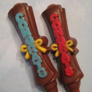 12-CONGRATS DIPLOMA-Graduation Chocolate Covered Pretzel Rods
