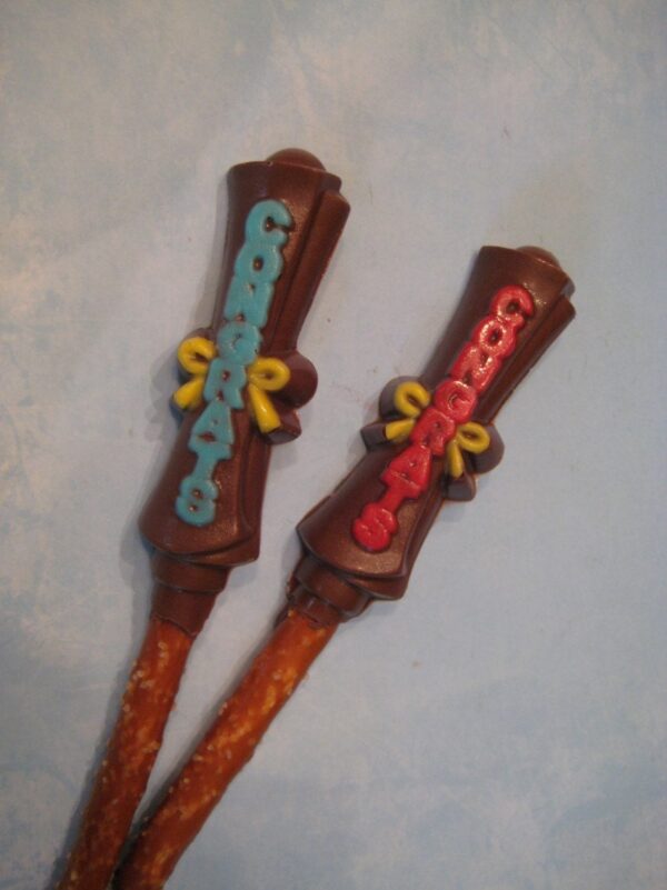 12-CONGRATS DIPLOMA-Graduation Chocolate Covered Pretzel Rods - Image 2