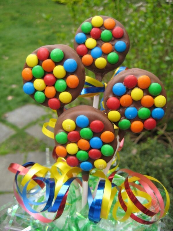 12-Candy Decorated Chocolate Covered Oreo Pop Party Favors