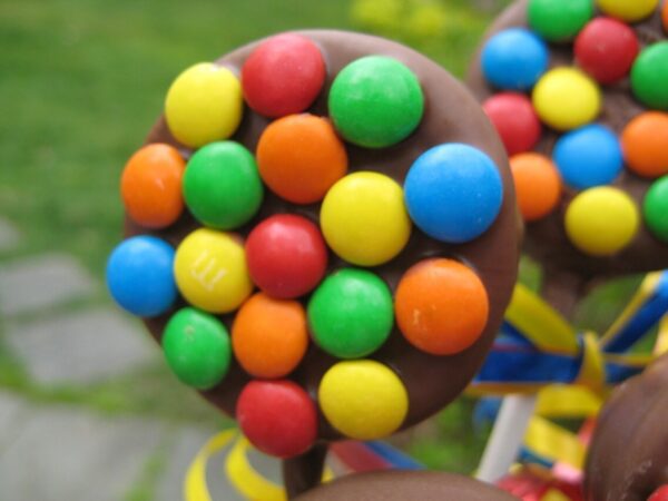 12-Candy Decorated Chocolate Covered Oreo Pop Party Favors - Image 2