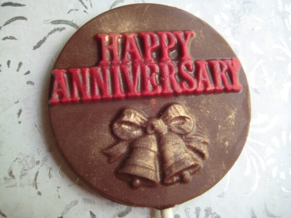 12-HAPPY ANNIVERSARY-Chocolate Lollipop Favors - Image 3