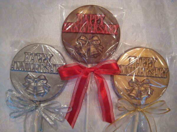 12-HAPPY ANNIVERSARY-Chocolate Lollipop Favors - Image 5