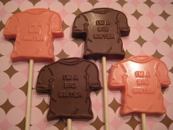 12-I’m A Big Sister -Chocolate Lollipop Favors For Baby Shower/Baby Announcement