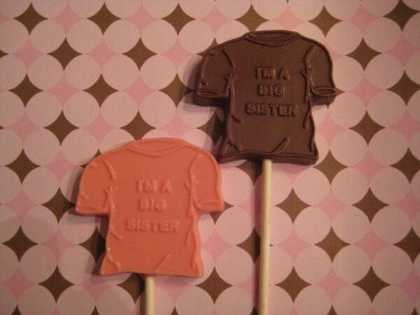 12-I’m A Big Sister -Chocolate Lollipop Favors For Baby Shower/Baby Announcement - Image 2