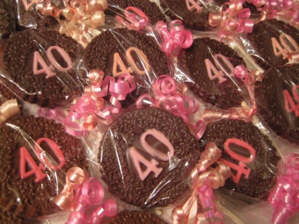 12-40th Birthday Chocolate Lollipop Favors - Image 4