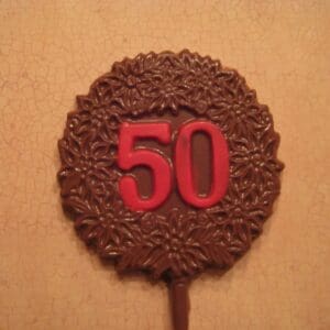 12-50th Birthday/Anniversary Chocolate Lollipops