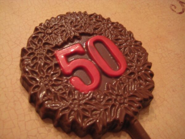 12-50th Birthday/Anniversary Chocolate Lollipops - Image 2