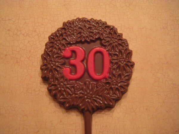 12-30th Birthday/Anniversary Chocolate Lollipop Favors - Image 8