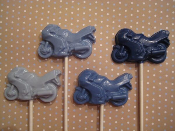 24-Milk Chocolate Motorcycle Lollipop Favors - Image 4