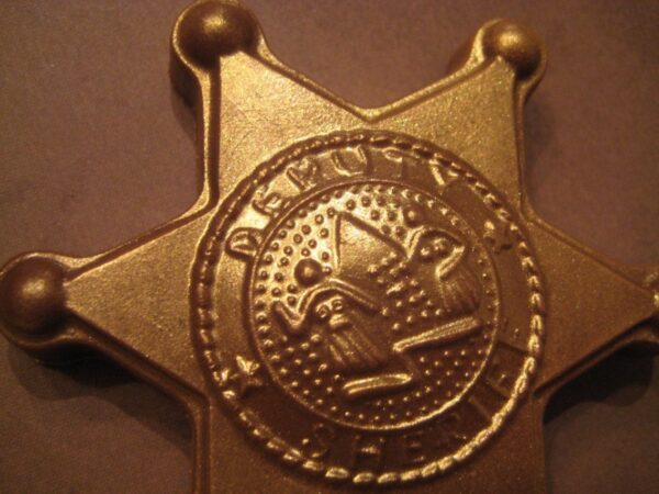 12- Chocolate Deputy Sheriff Badge Lollipops - Image 3