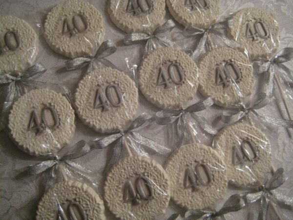 12-40th Birthday Chocolate Lollipop Favors - Image 5