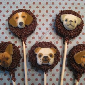 15-Adorable Doggie Face Chocolate Covered Oreo Pops