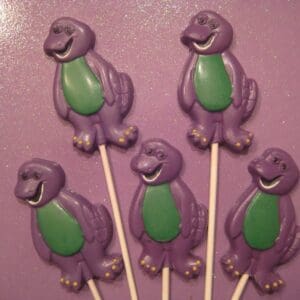 12- Chocolate Barney The Purple Dinosaur Lollipop Favors For Birthday Party/Children’s Birthday Party
