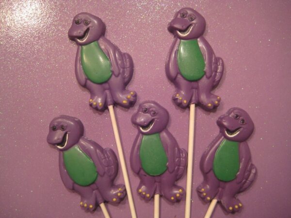 12- Chocolate Barney The Purple Dinosaur Lollipop Favors For Birthday Party/Children’s Birthday Party