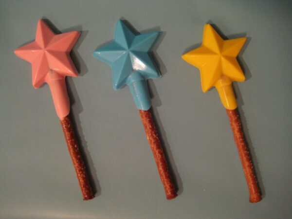 12-Chocolate Covered Pretzel Rod Princess Star Wand Favors - Image 6