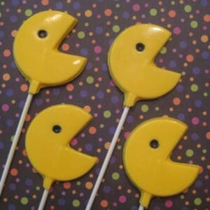 12 Chocolate Pac Man Lollipop Favors For Birthday Party/Party Favors/Children’s Party/Arcade