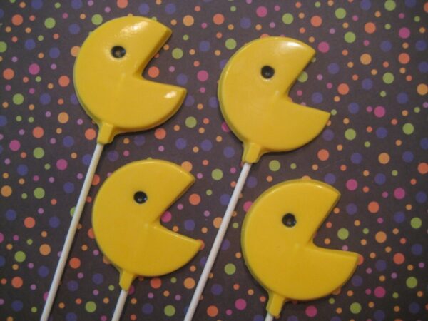 12 Chocolate Pac Man Lollipop Favors For Birthday Party/Party Favors/Children’s Party/Arcade