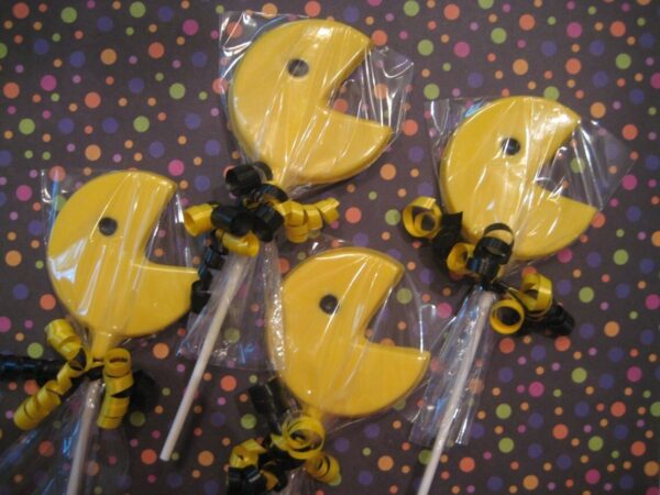 12 Chocolate Pac Man Lollipop Favors For Birthday Party/Party Favors/Children’s Party/Arcade - Image 3