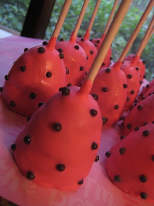 12 Elegant White Chocolate Covered Brownie Bite Pops With Edible Pearls-Wedding/Wedding Shower Favors - Image 4
