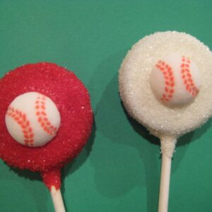 12-Baseball Chocolate Covered Oreo Pop Favors