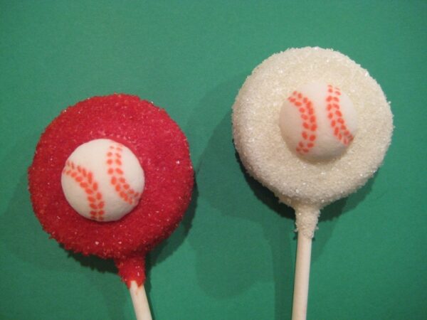 12-Baseball Chocolate Covered Oreo Pop Favors