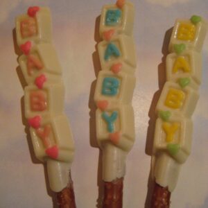 12-Chocolate Covered Pretzel Rod-BABY Verse-Baby Shower Favors