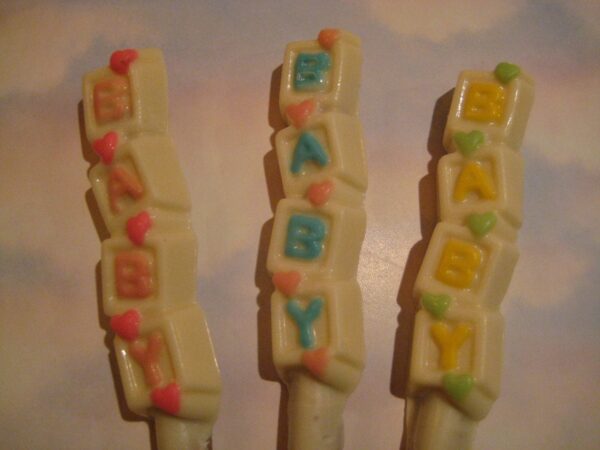 12-Chocolate Covered Pretzel Rod-BABY Verse-Baby Shower Favors - Image 2