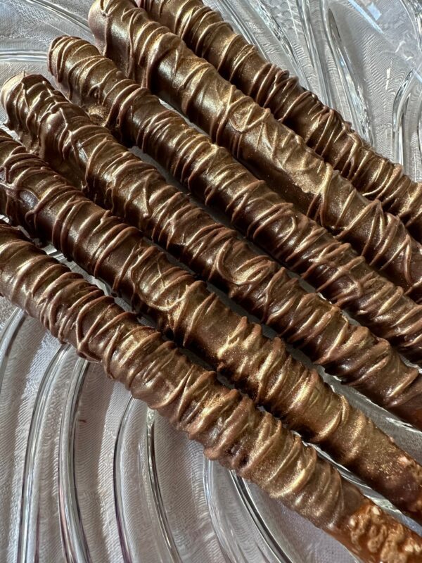 12 Gold Milk Chocolate Covered Pretzel Rod Gift Box Set