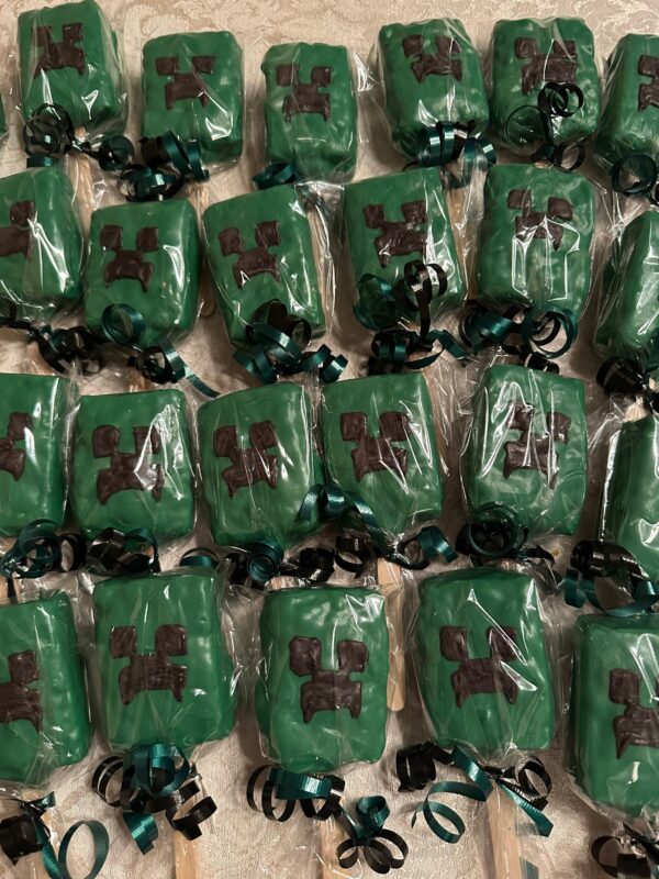 24-MineCraft Chocolate Covered Rice Krispie Treats - Image 5