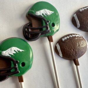 12-Eagles Themed Football and Helmet Chocolate Lollipops