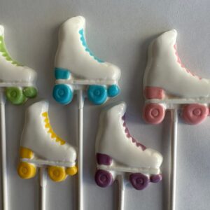 12-White Chocolate Roller Skate Lollipops