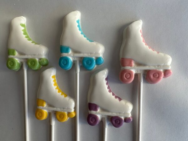 12-White Chocolate Roller Skate Lollipops