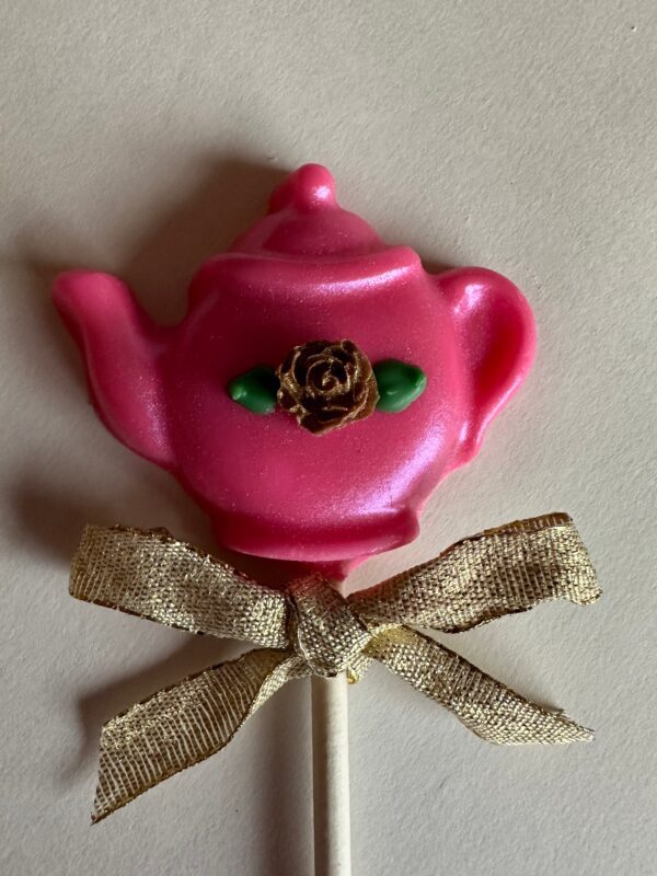24-Shimmery Teapot Chocolate Lollipops - Image 3