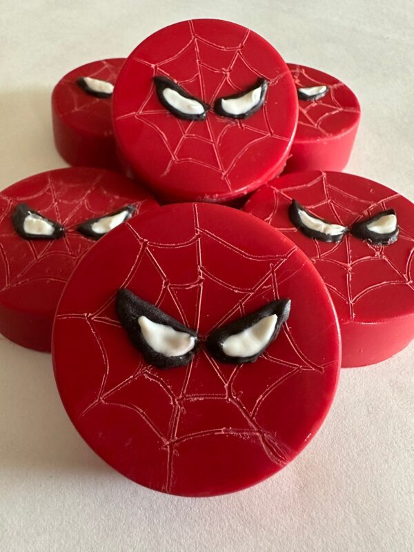 12-Spider Red Chocolate Covered Oreos For Birthday Party/Party Favors/Super Hero Theme - Image 3